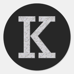 Monogram Letter K Classic Round Sticker
