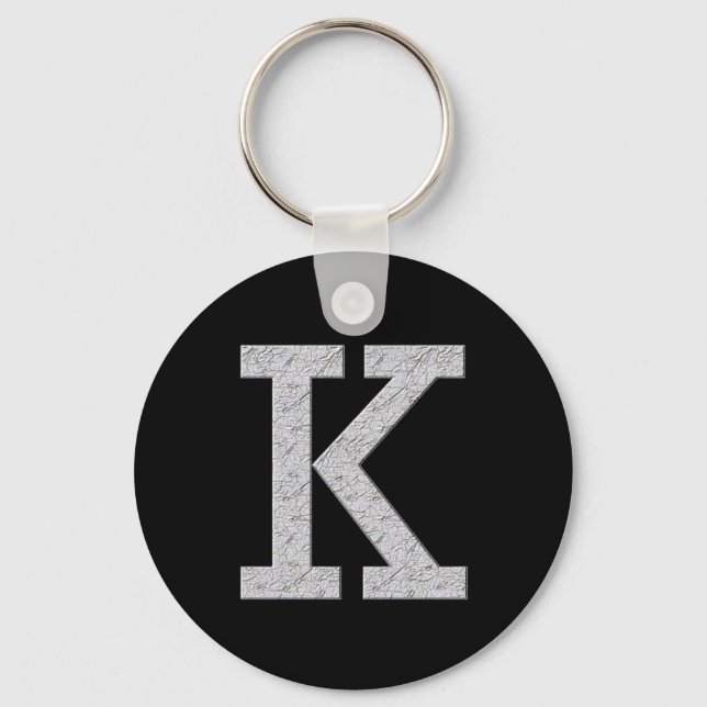 Monogram Letter K Key Ring (Front)