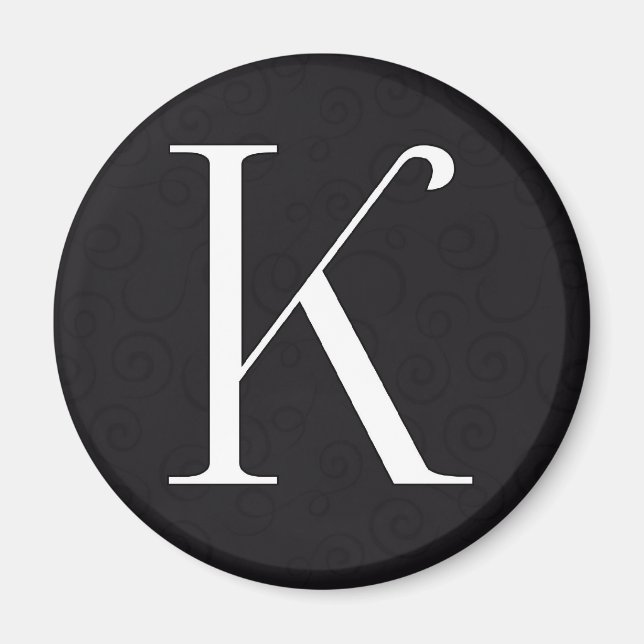 Monogram Letter K Magnet (Front)