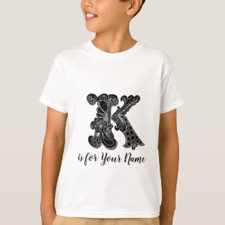 Monogram Letter K Personalised Name T-Shirt