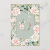 Monogram Letter L Elegant Sage Green Floral 