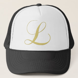 Monogram Letter L Golden Single Trucker Hat