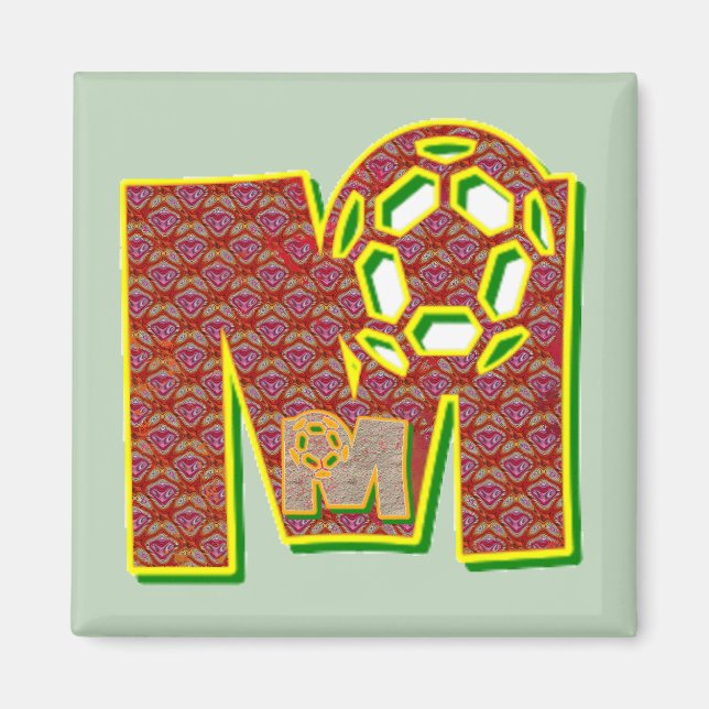 monogram letter m magnet (Front)