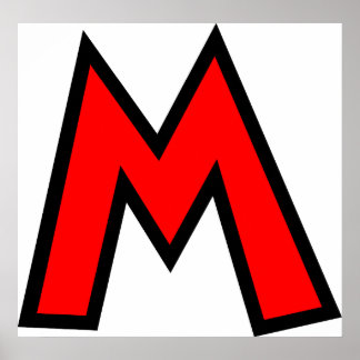 Monogram Letter M Poster