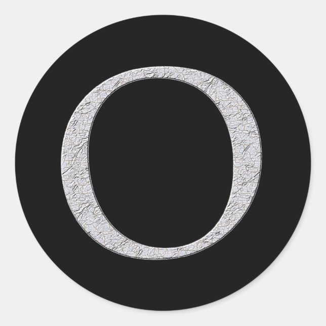 Monogram Letter O Classic Round Sticker (Front)