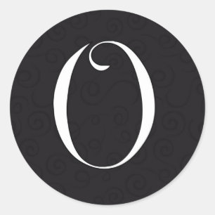 Monogram Letter O Classic Round Sticker