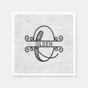Monogram Letter O with Family Name   Napkin