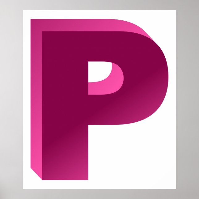 Monogram Letter P Poster (Front)