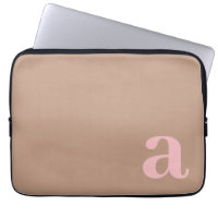 Monogram Letter Pink & Brown Minimalist