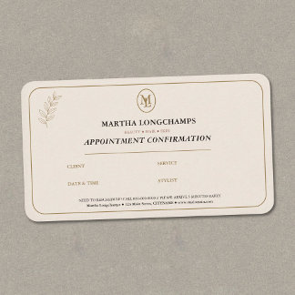 Monogram Letter - Premium Appointment Card