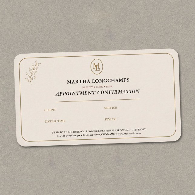 Monogram Letter - Premium Appointment Card (Monogram Letter - Premium Appointment Card)