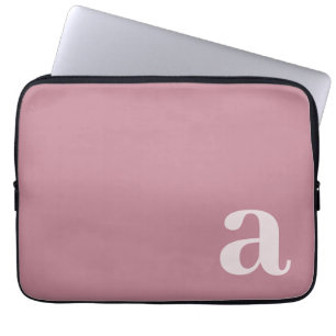 Monogram Letter Purple Pink Minimalist Laptop Sleeve