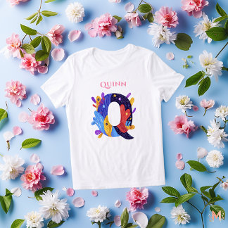 Monogram - Letter Q Artistic Birthday Gift Tri-Blend Shirt
