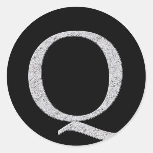 Monogram Letter Q Classic Round Sticker
