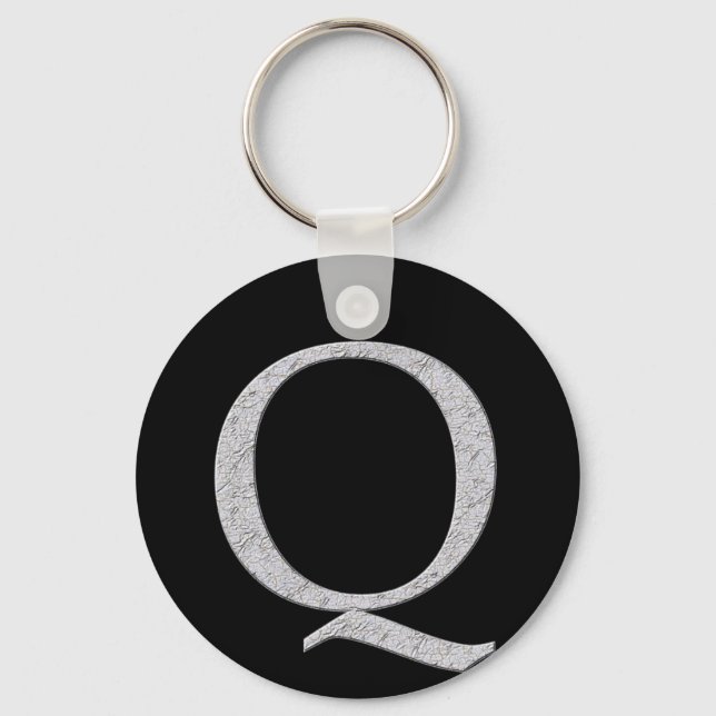 Monogram Letter Q Key Ring (Front)