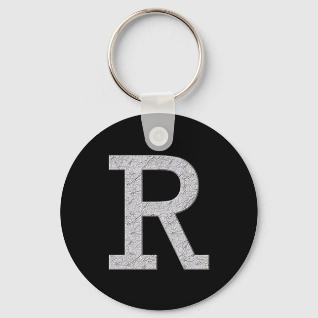 Monogram Letter R Key Ring (Front)