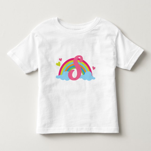 Monogram Letter S Alphabet Rainbow Toddler T-Shirt (Front)