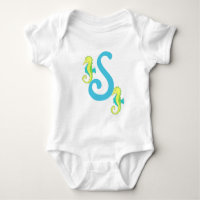 Monogram Letter S Monogrammed Seahorse Sea Horse