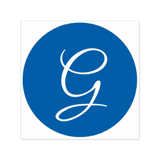 Monogram Letter Script Serif Font Text Self-inking Stamp (Design)
