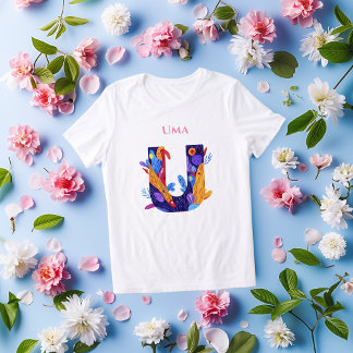 Monogram - Letter U Vibrant Artistic Birthday Gift Tri-Blend Shirt