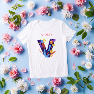 Monogram - Letter V Bold Colourful Birthday Gift Tri-Blend Shirt