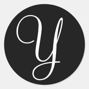 Monogram Letter Wedding Envelope Seal Black White