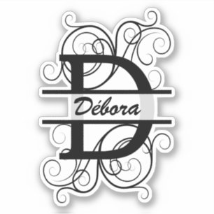 Monogram letter with swirls ; space for your name