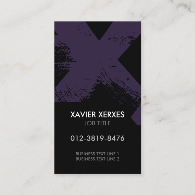 Monogram Letter X Business Card (Front)