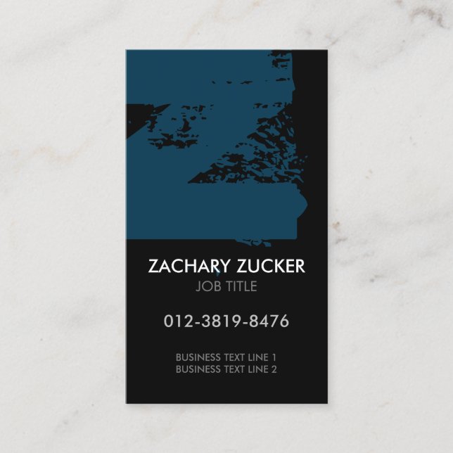 Monogram Letter Z Business Card (Front)