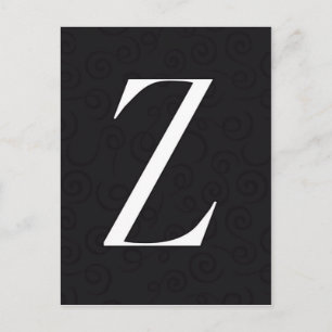 Monogram Letter Z Postcard