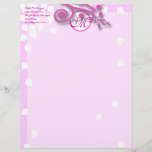 Monogram Letterhead Lavender, Pink and Raspberry Template