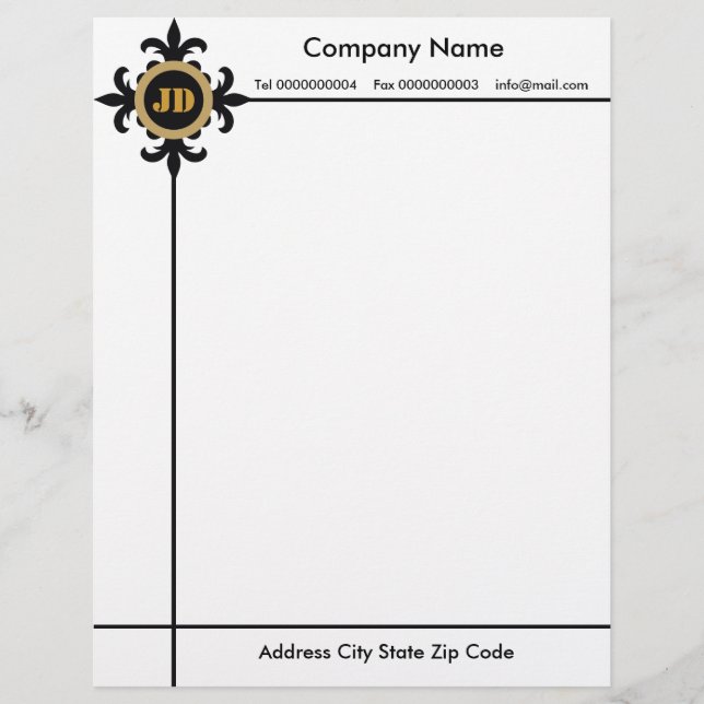 Monogram Letterhead Template (Front)