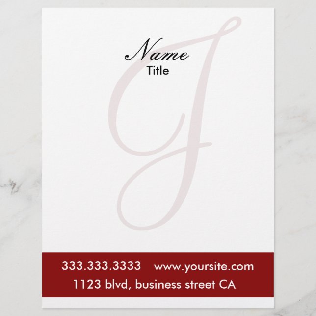 monogram letterheads custom letterhead (Front)