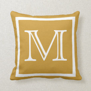 MONOGRAM light brown tan pillow solid