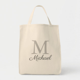 Monogram light fog tote bag