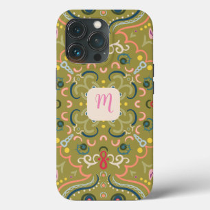 Monogram Light Green & Colourful  iPhone 13 Pro Case