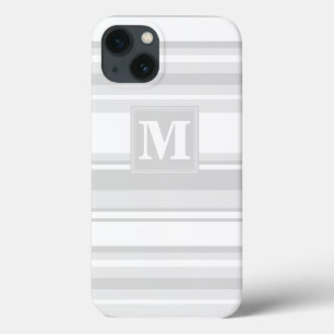 Monogram light grey stripes Case-Mate iPhone case