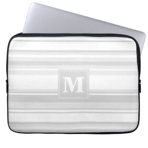 Monogram light grey stripes laptop sleeve