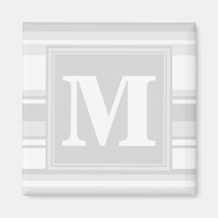 Monogram light grey stripes magnet