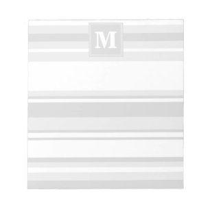 Monogram light grey stripes notepad