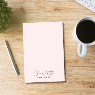Monogram Light Pink Modern Minimalist  Post-it Notes