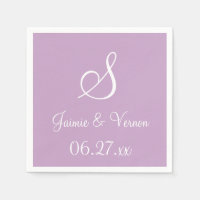 Monogram Lilac Fashionable Monochromatic Napkins