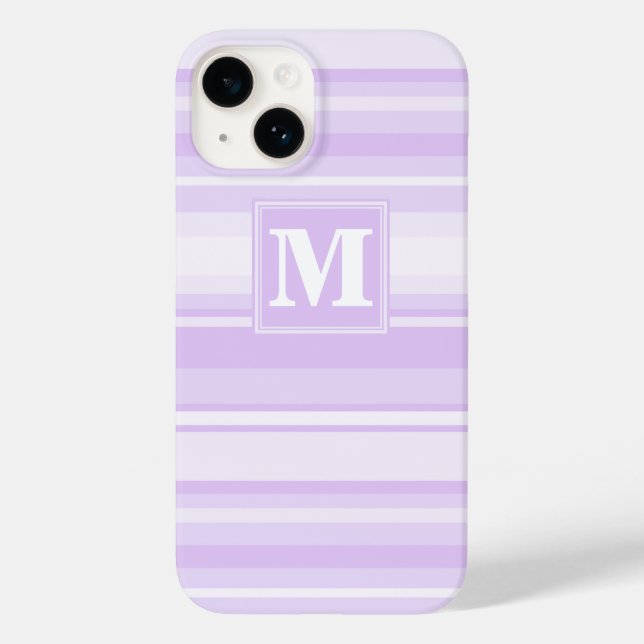 Monogram lilac stripes Case-Mate iPhone case (Back)