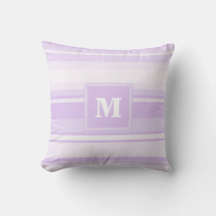 Monogram lilac stripes cushion