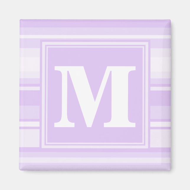 Monogram lilac stripes magnet (Front)