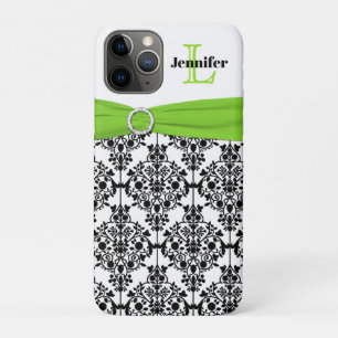 Monogram Lime Black White Damask Case-Mate iPhone Case