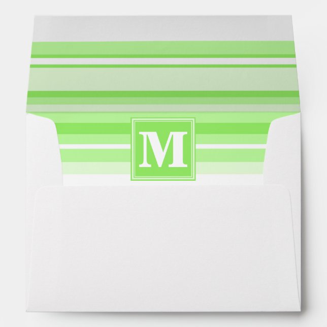 Monogram lime green stripes envelopes (Back (Bottom))