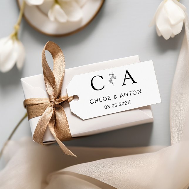 Monogram, Line-Art-Flower, Wedding Rubber Stamp (Creator Uploaded)