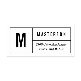 Monogram Lines Rubber Stamp