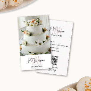 Monogram Logo Bakery Cake Business Card